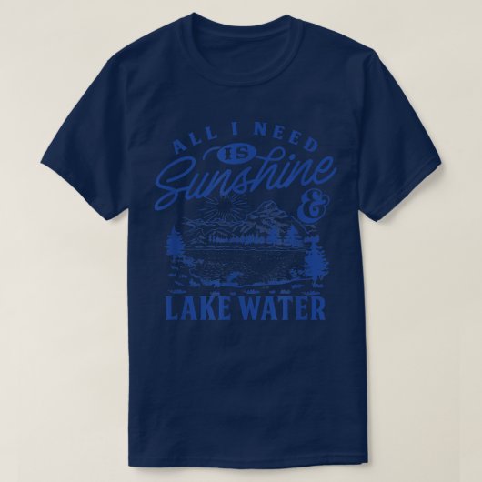 女性のための湖で日照湖と湖の水 Tシャツ (デザイン正面)