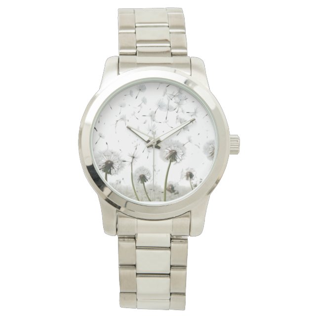 女性のための特大シルバーブレスレットウォッチ – Elegan 腕時計 (正面)