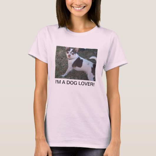 女性のための犬の恋人のワイシャツ Tシャツ (正面)