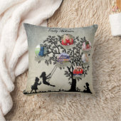 女性のための生まれ年の家族の木の誕生日ギフトを追加 クッション (ブランケット)