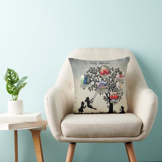女性のための生まれ年の家族の木の誕生日ギフトを追加 クッション (椅子)