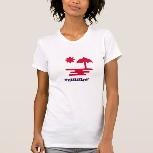 女性のための白い夏のTシャツ Tシャツ (正面)