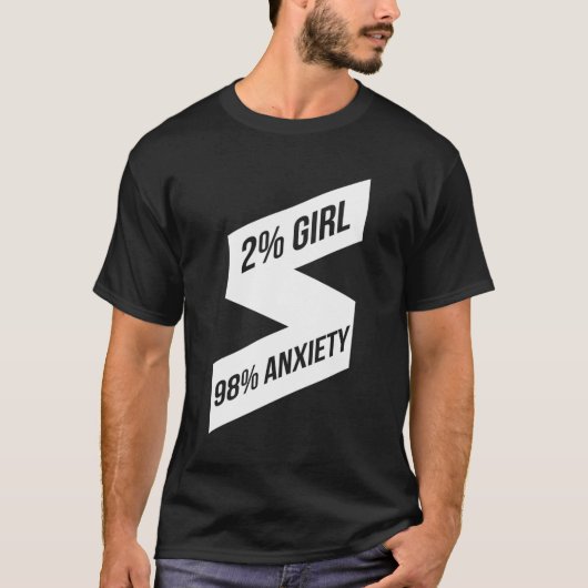 女性のための社会不安フード付きスウェットシャツ98不安2女の子 Tシャツ (正面)