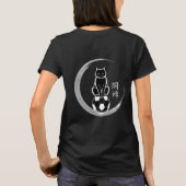 女性のための禅スタイルの優雅なサッカーネコTシャツ Tシャツ (裏面)