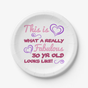 女性のための素晴らしい30歳の誕生日 ペーパープレート