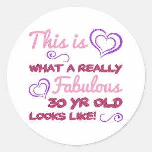 女性のための素晴らしい30歳の誕生日 ラウンドシール