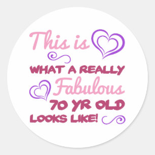 女性のための素晴らしい70誕生日 ラウンドシール