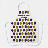 女性のための緑と黒のオリーブのキッチンエプロン エプロン (正面)