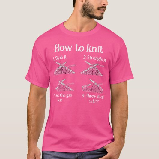 女性のための編み方 1- 突き刺す 2- 絞める 3- ス Tシャツ (正面)