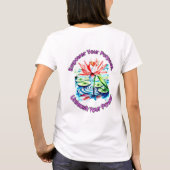 女性のための美しく、力を与えるスローガン。 Tシャツ (裏面)