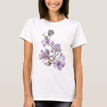 女性のための花のプリントが付いているTシャツ