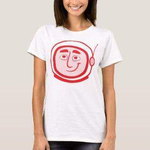 女性のための赤の労働者のスタジオのCOSMOのTシャツ Tシャツ
