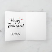 女性のための退職デザインおもしろい- 感動的 カード (内部)