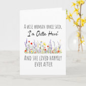 女性のための退職デザインおもしろい- 感動的 カード (黄色い花)