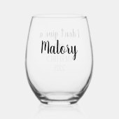 女性のための退職金、退職金、私は行う ステムなしワイングラス (裏面)