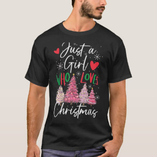 女性のための醜いクリスマス女の子はクリスマスツリーを愛する Tシャツ