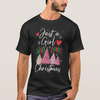 女性のための醜いクリスマス女の子はクリスマスツリーを愛する Tシャツ