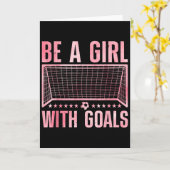 女性のための面白いサッカーアート サッカー女子 プレーヤー カード (黄色い花)