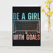 女性のための面白いサッカーアート サッカー女子 プレーヤー カード (黄色い花)