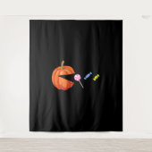 女性のための面白いハロウィーンシャツ男性カボチャ タペストリー (正面)