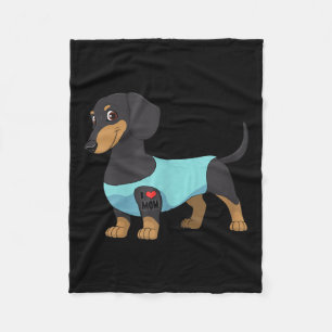女性のための面白い犬ダックスフンド 愛母タトゥーギフトTシャツ フリースブランケット