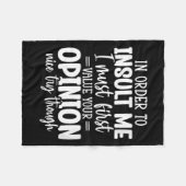 女性のための面白い皮肉Tシャツ 真実を語るは罪なり フリースブランケット (正面(横))