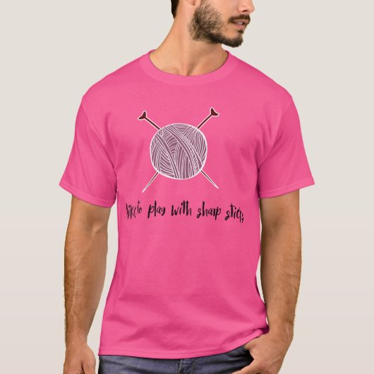 女性のための面白い編み物 Tシャツ (正面)