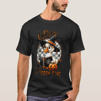 女性のための面白い魔法のガチョウの本のクラブのハロウィンTシャツ Tシャツ
