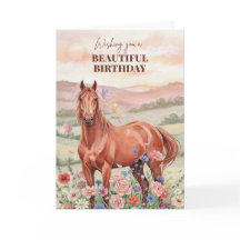 女性のための馬の誕生日カード