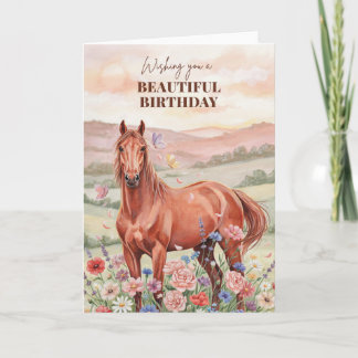 女性のための馬の誕生日カード カード