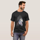 女性のための馬 馬に乗る女性と少女のための Tシャツ (正面フル)