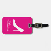 女性のための魅力的なピンク旅行荷物のラベル ラゲッジタグ (正面横)