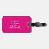 女性のための魅力的なピンク旅行荷物のラベル ラゲッジタグ (裏面横)