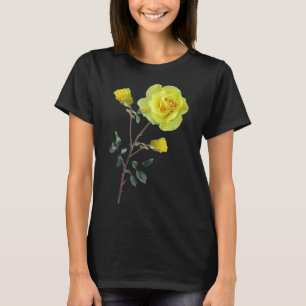 女性のための黄色バラの植物学 Tシャツ