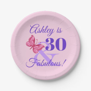 女性のための30歳の誕生日パーティー ペーパープレート