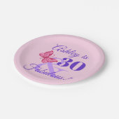 女性のための30歳の誕生日パーティー ペーパープレート (アングル)
