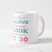 女性のための30歳の誕生日 ジャンボコーヒーマグカップ (正面右)