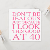 女性のための40歳の素朴な誕生日 カード (正面/裏面インサイチュ)