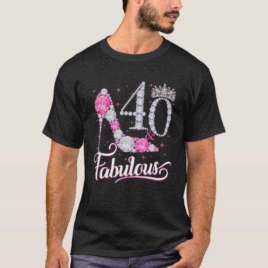 女性のための40歳の誕生日ギフトティー40と Tシャツ (正面)
