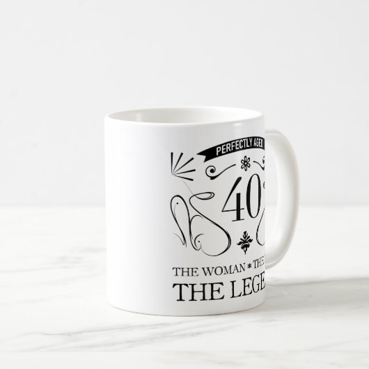 女性のための40歳の誕生日 コーヒーマグカップ (正面右)