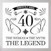 女性のための40歳の誕生日 ポスター (正面)