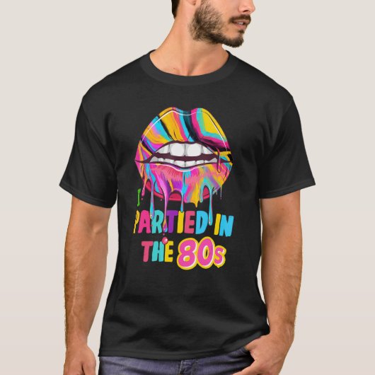 女性のための80sのrave衣装と80sのフェスティバル衣装 tシャツ (正面)