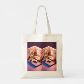 女性のためのBAGSMARTトートバッグ、軽量パフィー トートバッグ (裏面)