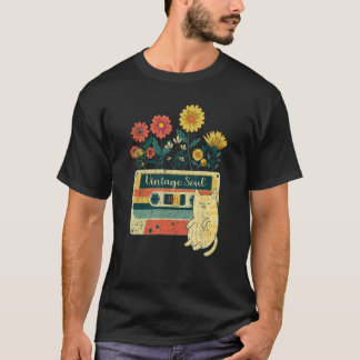 女性のためのCa レトロソウルフラワーズ ワイルドフラワー Tシャツ