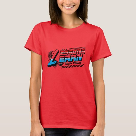 女性のためのFOCUS LESSONS LEARN Tシャツ (正面)