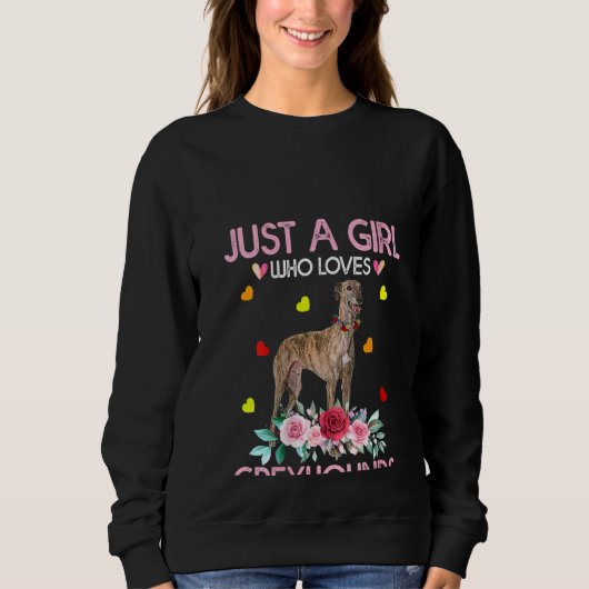 女性のためのGreyhound犬Teeのための女性だけの女の子 スウェットシャツ (正面)