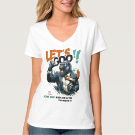 女性のためのLETS GOO LESSONS LEARN VネックTシャツ Tシャツ
