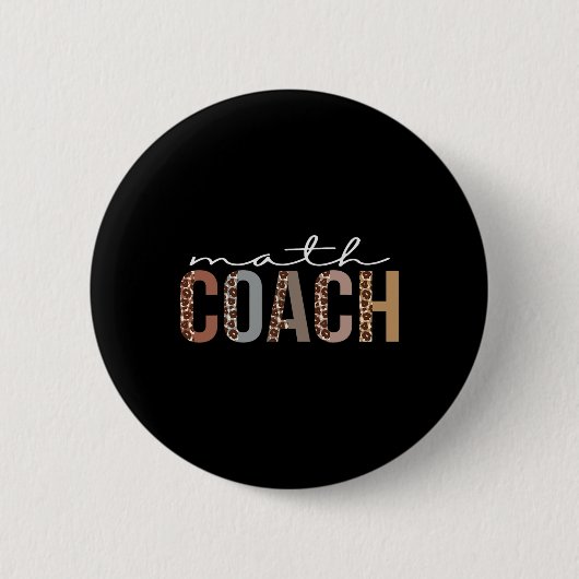 女性のためのMath Coach Leopard感謝おもしろい 缶バッジ (正面)
