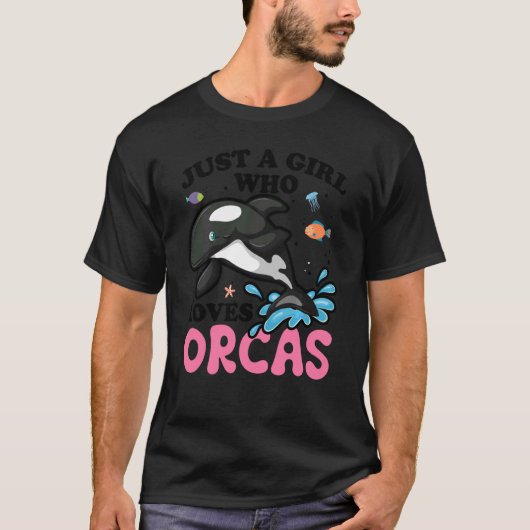 女性のためのOrcaグラフィック女の子の子供Whale Swea 1 Tシャツ (正面)