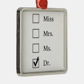 女性のためのPhDのギフト メタルオーナメント (右)